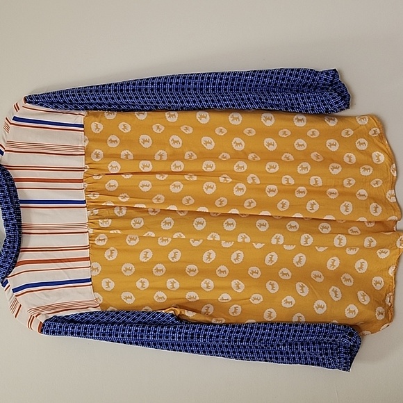 Anthropologie Preppy Maeve The Paz Button Down Colorful Patchwork Blouse Sz XLP - Picture 11 of 16